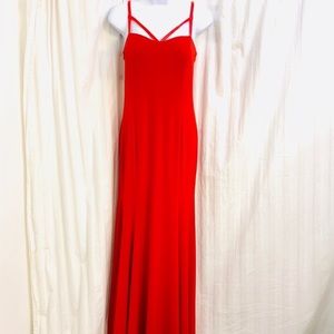 Cherry Red Strappy Body-con Mermaid Prom Dress Formal Gown